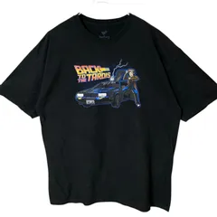 CHM TeeFury Tシャツ XL ブラック コットン プリントT Back to the TARDIS デロリアン ターディス パロディ 映画デザイン メンズ レディース ユニセックス 古着