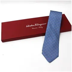サルバトーレフェラガモ シルク ネクタイ ガンチーニ柄 中古 Aランク Salvatore Ferragamo メンズ ビジネス 箱付きのサムネイル