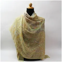 エトロ シルク 大判 スカーフ ペイズリー イエロー マルチカラー 中古