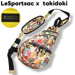 レスポートサック LeSportsac x トキドキ 時々 tokidoki ナイロン ショルダー バッグ カバン 肩掛け ジップアップ デタッチャブル ベルト 総柄 マルチカラー レディース ♪