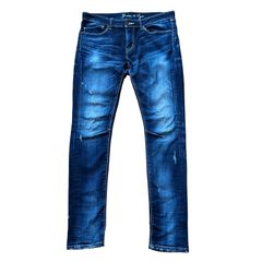 FUGAダメージ加工ブルーデニムパンツ FUGA ジーンズ 「FUGA/フーガ」立体加工デニムパンツ メンズ