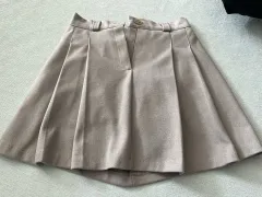 起毛プリーツミニスカート ベージュ mサイズ