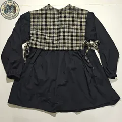【美品】ELENCARE DUE ツイードドッキングブラウス F 黒 チュニックのサムネイル