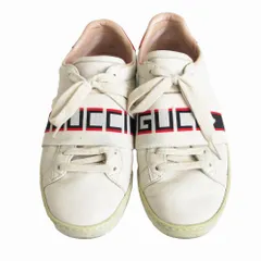 GUCCI グッチ スニーカー Ace エース グッチストライプ  レザー  ホワイト 36 23cm レディース 【中古】