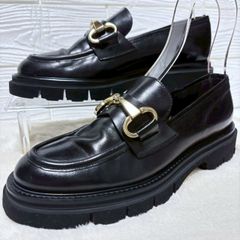 極美品】銀座かねまつ 厚底ビットローファー トラックソール 23cm