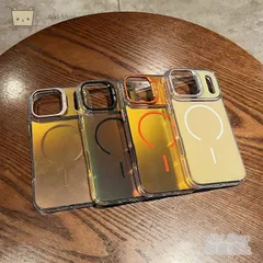 メタルレンズスタンドフレーム iPhoneケース MagSafe対応 レーザー/オーロラグラデーション 耐衝撃 保護ケース iPhone17/iPhone17 Pro/iPhone17 Pro Max/iPhone Air/16/15/14/13 多機種対応