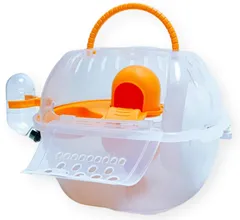 【人気商品】ハムスターキャリー ペットキャリアケース 給水器付き (オレンジ)のサムネイル