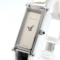 美品 稼働 GUCCI グッチ レディース腕時計 スクエア グレー文字盤 