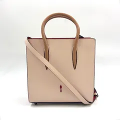 【限定価格】Christian Louboutin パロマ 2WAY レザー×エナメル ピンクベージュ×レッド ハンドバッグ ブラックのサムネイル