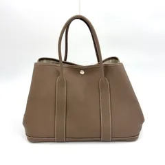 HERMES ガーデンパーティ TPM A 刻印 レザー グレーベージュ トートバッグ シルバーのサムネイル
