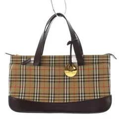 バーバリー BURBERRY ハンドバッグ ノバチェック キャンバス レザー ベージュ /BM