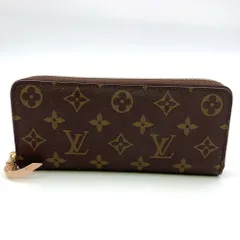 LOUIS VUITTON ポルトフォイユ クレマンス モノグラム モノグラム ローズバレリーヌ RFID対応 レザー×PVC ブラウン×ライトピンク ラウンドファスナー長財布 ゴールド M61298 
