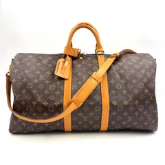 LOUIS VUITTON キーポル バンドリエール55 モノグラム モノグラム レザー×PVC ブラウン×ライトブラウン ボストンバッグ ゴールド M41414