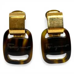 Ferragamo フェラガモ　ガンチーニ べっ甲柄 イヤリング　ブラウン／ゴールド金具　キングラム[68]のサムネイル