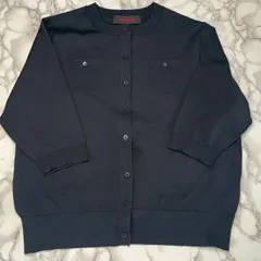 【極美品】キャバン CABaN カーディガン ニット ネイビー クルーネック ボタン 長袖 レディース