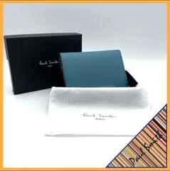 ✱Paul Smith（ポールスミス）✱ 極美品 パスケース 定期入れ カードケース 名刺入れ サフィアーノレザー グリーン 緑 ブルー系 マルチストライプ 箱付き 保存袋付 ビジネス 本革 メンズ レディース ユニセックス ギフト プレゼント 希少カラー