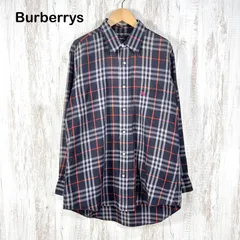90s Burberrys ヴィンテージ バーバリーズ ロゴ刺繡 シャドーホース ネイビーノバチェック ロングスリーブ シャツ メンズ 長袖 トップス
