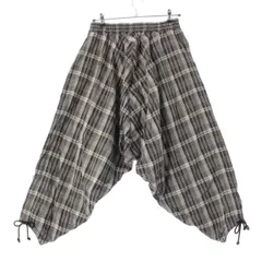 コムデギャルソンジュンヤワタナベマン 2022SS コットン リネン チェック サルエル パンツ ボトムス WI-P041 グレー M【中古】