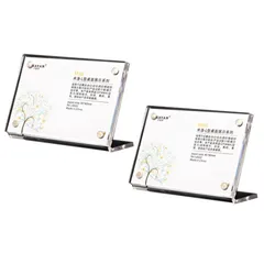 【特価商品】heizi カード ディスプレイケース L型 2個セット トレーディング ポストカード アクリルフレーム スクリューダウン マグネット (クリア 横型 A7 トレカサイズ)