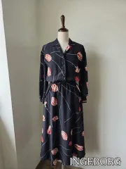 INGEBORG フラワー パータン ロング ONE PIECE