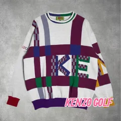 KENZO GOLF 総柄ニット セーター ウール 日本製 ロゴ ケンゾー ヴィンテージ 人気 0-72-917