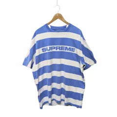 SUPREME Supreme シュプリーム Printed Stripe 21SS プリント ストライプ ボーダー Tシャツ サイズ L ホワイト ブルー サイズ L 64198