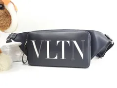 ヴァレンチノ ベルトバッグ VLTN レザー紺 白ロゴ ボディバッグ バムバッグ 美品@ 12のサムネイル