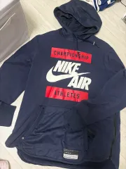 ナイキ Champion(チャンピオン) フードTシャツ ネイビー (メンズ XXL)