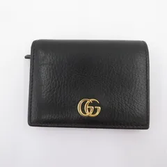 【瀬戸大橋店】 中古 GUCCI | グッチ 二つ折り財布 GGマーモント 456126 2149 ブラック 【125】