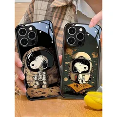 スヌーピー iPhone17/16e/16/15/14/13 ケース スマホケース 衝撃吸収 強化ガラス素材 創意 携帯カバー レンズ保護 落下防止 に適合する アイフォンAir/Pro/Promax/Plus/mini用 強化ガラス 携帯 ケース 1