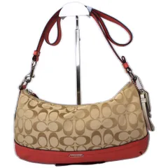 ★【COACH】コーチ F24028 シグネチャー ショルダーバッグ ショルダーバッグ レッド ブラウン コーテッドキャンバス レザー