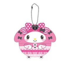 【中古】ぬいぐるみマスコット・ぬいぐるみバッジ マイメロディ(ピンクブラックパーティ) 「サンリオキャラクラーズ ふわコロりん8」