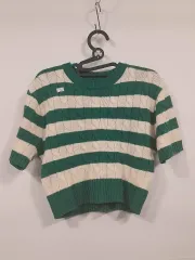 レディース ストライプ ニット 半袖