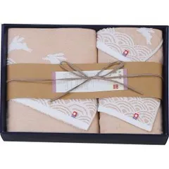 【新品・2営業日で発送】中忠 今治綿紗織 バス・フェイス・ウォッシュタオルセット ベージュ