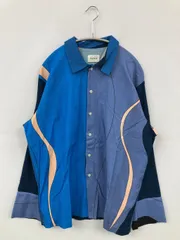 PAMM パム シャツ/ブラウス 2 ブルー コットン その他総柄 長袖 ミドル丈 レギュラーカラー