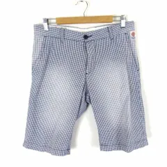 フランクリン&マーシャル FRANKLIN&MARSHALL パンツ ハーフパンツ ショートパンツ ギンガムチェック柄 ヴィンテージ加工 L 30 紺 ネイビー 白 ホワイトのサムネイル