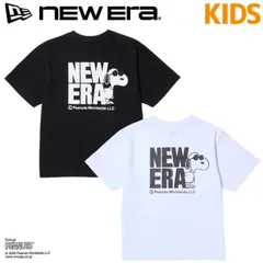 EWERA ニューエラ 正規品 半袖 Tシャツ スヌーピー コラボ キッズ 子供用 半袖Tシャツ ティーシャツ ピーナッツ ジョークール キャラクター グッズ 男の子 女の子 ホワイト ブラック 14865830 14865831