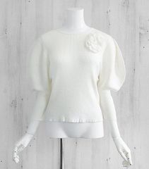 美品✨レア】 ソブ 花柄チュールニットトップス ダブスタ 刺繍 38 