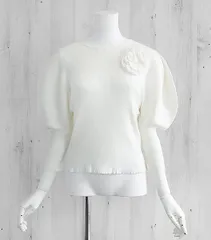 M'S GRACY(エムズグレイシー) 半袖セーター サイズ38 M レディース美品  - 白 タートルネック M'S GRACY - M'S GRACY(エムズグレイシー) 半袖セーター サイズ38 M