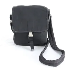 美品 プラダ テスート ナイロン トライアングルロゴ レザー ショルダーバッグ 斜め掛け メッセンジャー ブラック メンズ RWM DN44-4【中古】