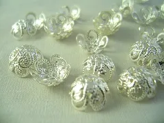 ビーズクラブ 座金 ビーズキャップ かご シルバー 50個 10mm 銀色 天然石 パーツ ピアス ネックレス ブレスレット ハンドメイドパーツ