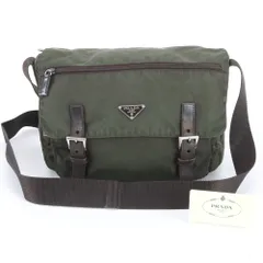 プラダ ギャランティカード付 テスート ナイロン トライアングルロゴ BT6671 レザー ショルダーバッグ 斜め掛け A4 メンズ RBE DV42-3【中古】