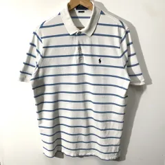 ポロ 白 ボーダー柄 カラーTシャツ