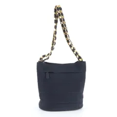 美品 サルヴァトーレフェラガモ ヴァラ チェーン ショルダー レザー トート バッグ 肩掛け ハンド ネイビー レディース RWE DV63-7【中古】