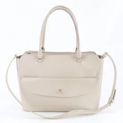 美品 アニエスベー レザー 2WAY ショルダーバッグ 斜め掛け ハンド トート A4 ベージュ レディース RWE DV62-9【中古】