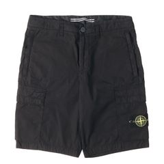 ストーンアイランド ハーフパンツ ワッペン付き S相当 ブラック コットン STONE ISLAND 背面ワッペン ハーフパンツ - メルカリ
