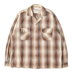 U.S.VINTAGE | 希少モデル | 50s - 60s ドビー オンブレチェック オープンカラー ボタン シャツ | USA製 Sportsman スポーツマン | ブラウン ベージュ サイズ:L相当 | トップス【メンズ】【中古】