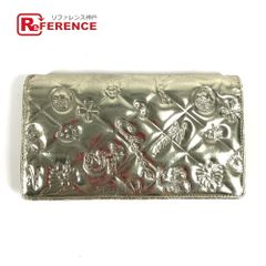 CHANEL シャネル ココマーク 型押し 長財布 ゴールド レザー 