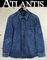 CHROME HEARTS 銀座店 クロムハーツ LOOSEENDS クロスパッチ デニムシャツ ジャケット メンズ size:XL 青 103095のサムネイル