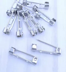 ブローチピン 金具 台座 シルバー 10個 19mm ペンダント ハンドメイド パーツ 素材 ビーズクラブ